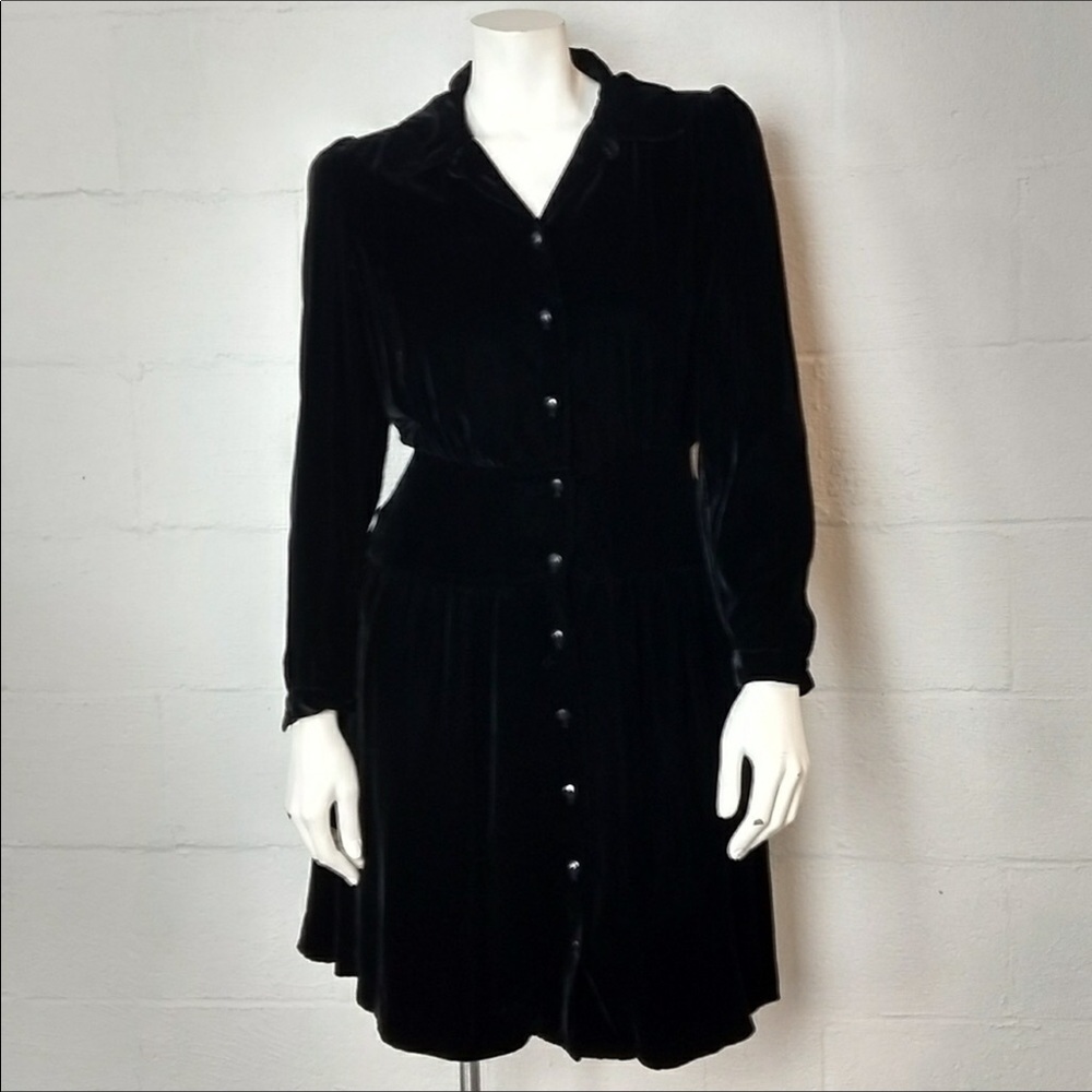 Cordelia Anthropologie sz 10 silk Velvet Coat Dress